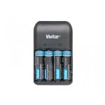 Vivitar BC-181 AA/AAA Battery Charger with 4AA NiMH Batteries