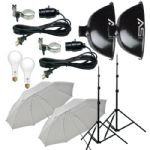 Smith-Victor KT500U 2-Light 500 Watt Thrifty Basic Umbrella Kit